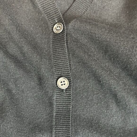 Burberry Brit Elbow Patch Cardigan Sweater Womens M Black Nova Check V Neck - Picture 14 of 14